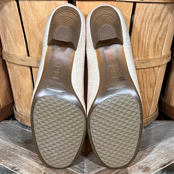 Aerosoles Wise Guy Beige Nude Woven Textile Pumps Heels NWOT Womens Size 10 - Picture 10 of 11